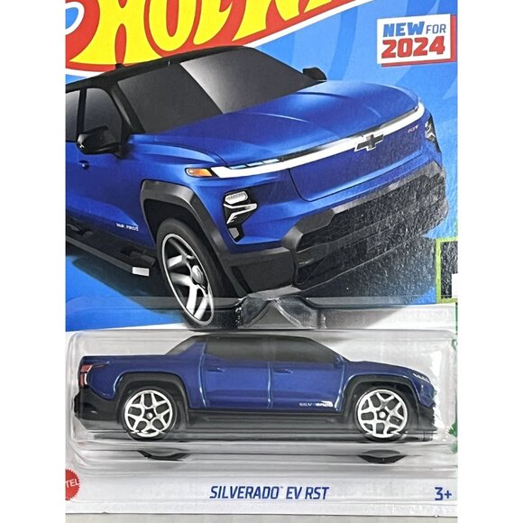Hot Wheels Silverado EV RST Blue Truck HW Green Speed 2024 Mainline 110/250 - Picture 3 of 7